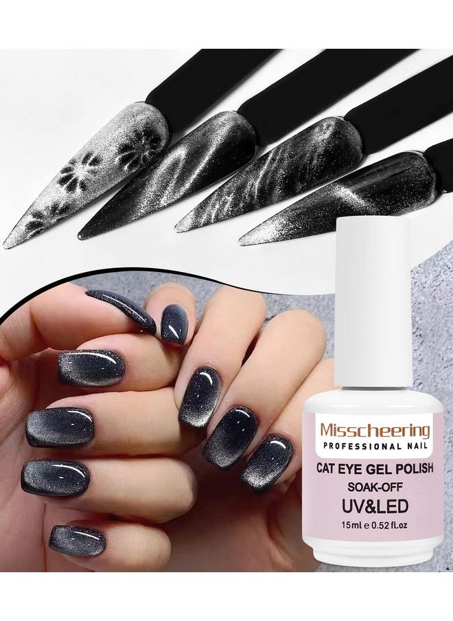 MAJOR DIJIT 15ml Soak Off 9D Wide Cat Eye Gel Nail Polish Bright Silver UV Magnetic Gel Polish Enamel Lacquer Glitter Velvet Nail Art Varnish  - Image 3