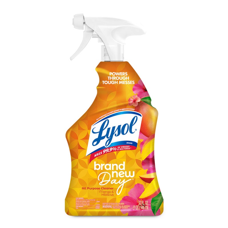 Lysol All Purpose Cleaner Spray, Multi-Purpose Disinfecting Spray, Kitchen & Bathroom Cleaner, Mango & Hibiscus Scent, 32 Fl Oz - Image 1