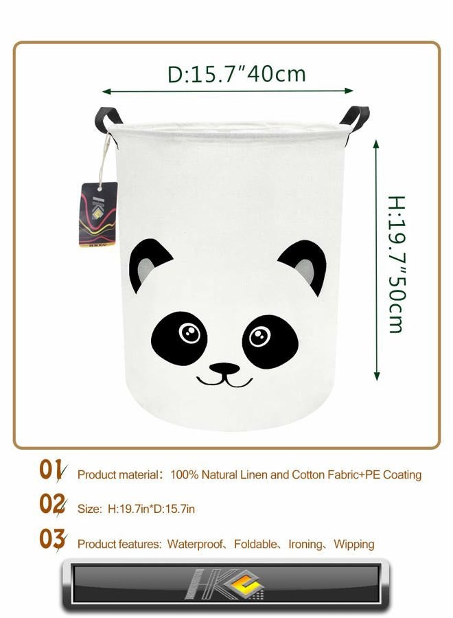 HKEC Baby Laundry Hamper,Kids Laundry Baskets,Waterproof Toy Storage Bin,Dirty Clothes Hamper for Nursery,Panda Gift Baskets,Boys Bedroom Decor(Panda) - Image 4