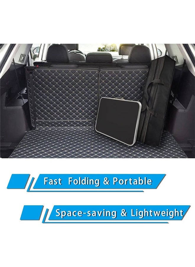 Denzoz Folding Table Portable Lightweight Folding Camping Table Aluminum Small Folding Table Portable with Handle Adjustable Height for Picnic Party BBQ Black  - Image 4
