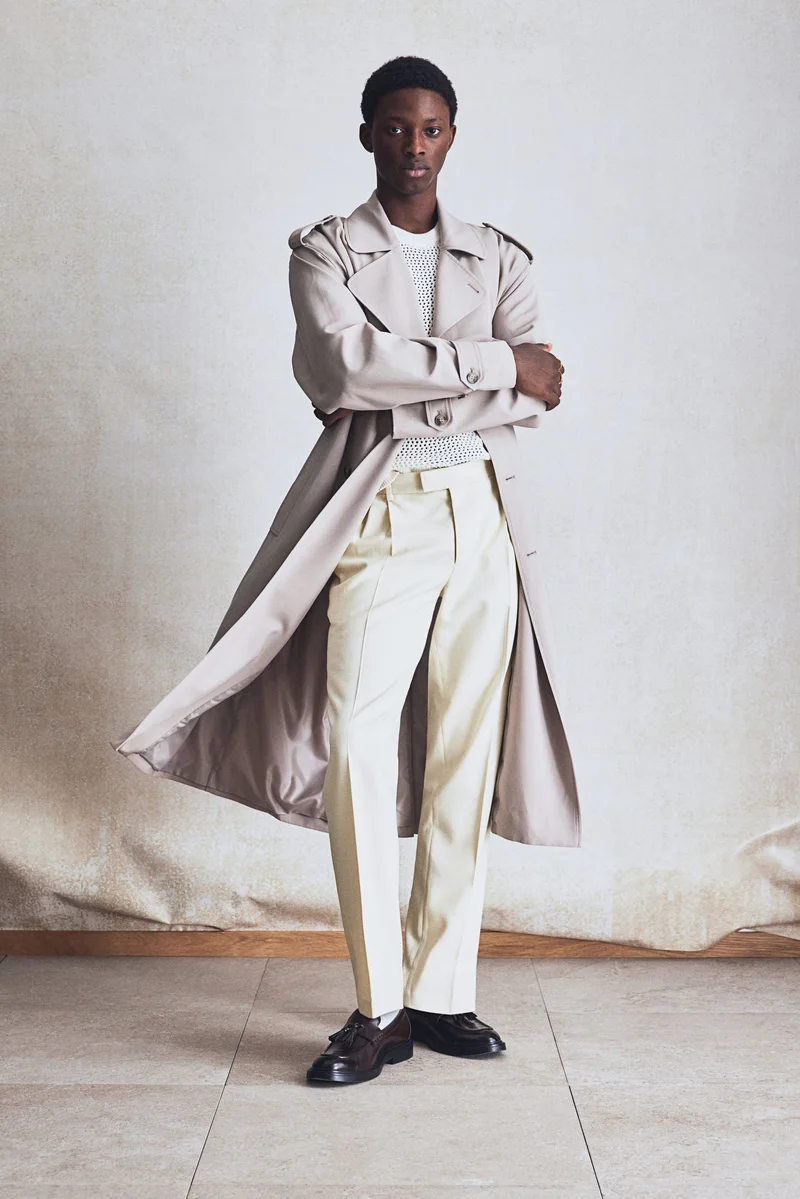 H&M Regular Fit Tailored linen-blend trousers