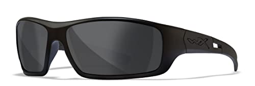 Wiley X Slay Sunglasses, Safety Glasses for Men and Women, UV Eye Protection for Shooting, Fishing, Biking, and Extreme Sports, Matte Black Frames, Grey Tinted Lenses Ballistic Rated - Image 1