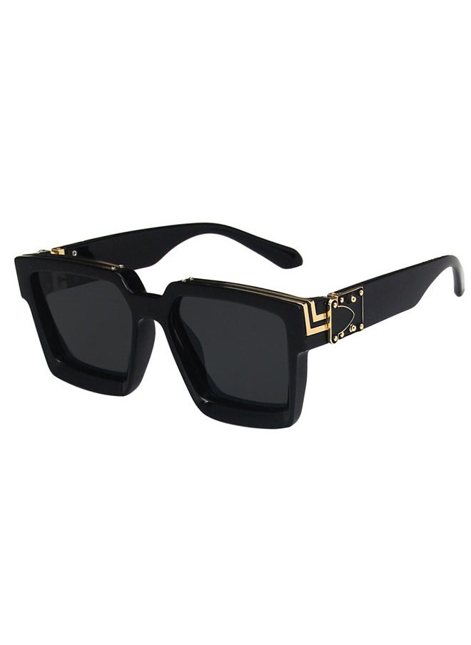 HY Square Oversized Sunglasses Women Men Thick Frame Rectangle Sun Glasses Stylish Eyeglasses Vintage Lightweight UV400 Protection for Shopping Outdoor Sport Hiking Fishing  - Image 1