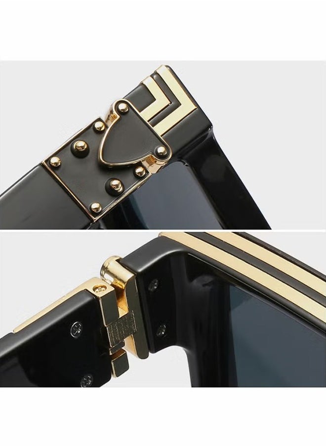 HY Square Oversized Sunglasses Women Men Thick Frame Rectangle Sun Glasses Stylish Eyeglasses Vintage Lightweight UV400 Protection for Shopping Outdoor Sport Hiking Fishing  - Image 5