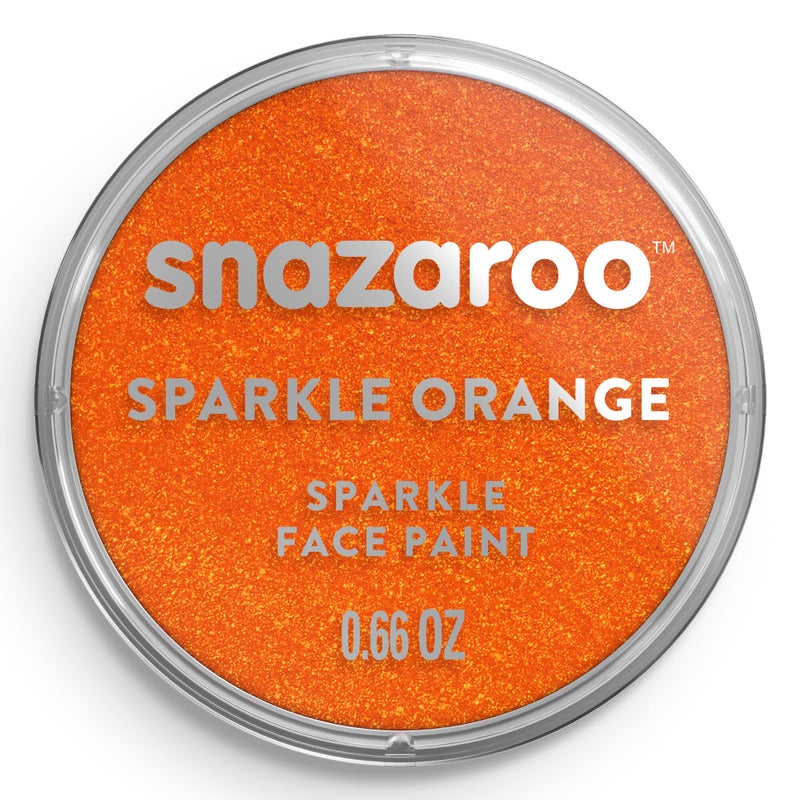 Snazaroo Sparkle Face and Body Paint 188g 066oz Pot Sparkle Orange
