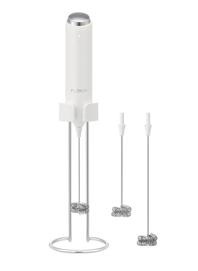 Flendy Rechargeable Milk Frother Handheld, Coffee Frother Handheld with USB-C Charging Stand, Electric Drink Mixer Handheld, Mini Electric Whisk Frother for Coffee, Matcha, etc - Image 1