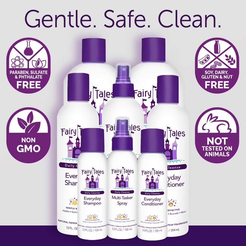 Fairy Tales Daily Cleanse Everyday Kids Shampoo + Conditioner set - Gentle Natural Defining, Tangle Free, Moisturizing and Hydrating Formula, Clean + Natural Ingredients - Paraben Free - 12 oz. (2PK) - Image 4