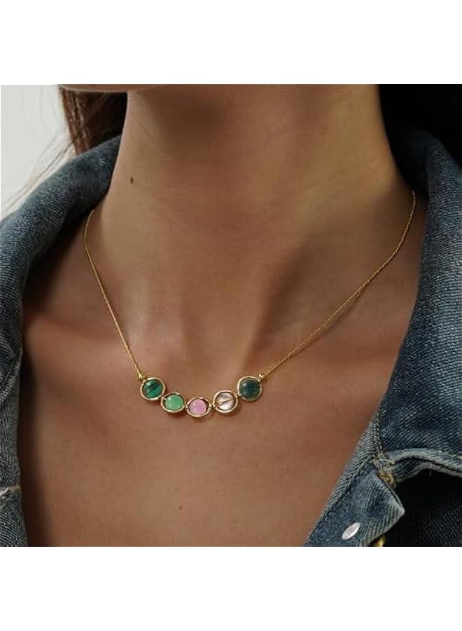 Arabest Birthday Gifts -  Natural Stone Zodiac Necklace Gifts for Women Girls Crystals and Healing Stones Necklaces Horoscope Necklace Gifts for Her Women - Image 2
