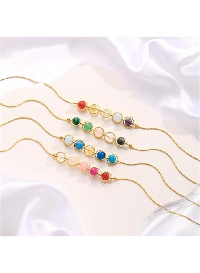 Arabest Birthday Gifts -  Natural Stone Zodiac Necklace Gifts for Women Girls Crystals and Healing Stones Necklaces Horoscope Necklace Gifts for Her Women - Image 3