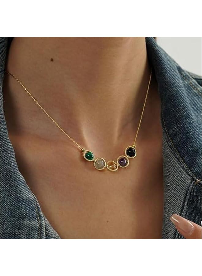 Arabest Birthday Gifts -  Natural Stone Zodiac Necklace Gifts for Women Girls Crystals and Healing Stones Necklaces Horoscope Necklace Gifts for Her Women - Image 4