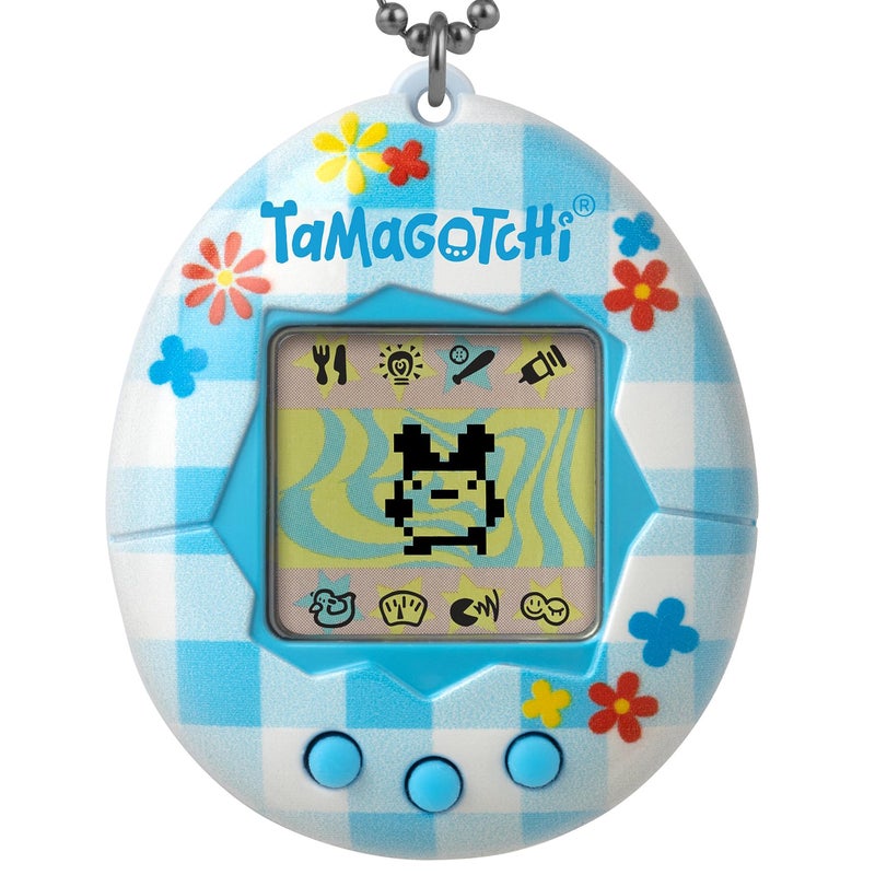 Tamagotchi تاما غوتشي الأصلية - زهور قماش غينغهام (شعار محدث) - Image 1