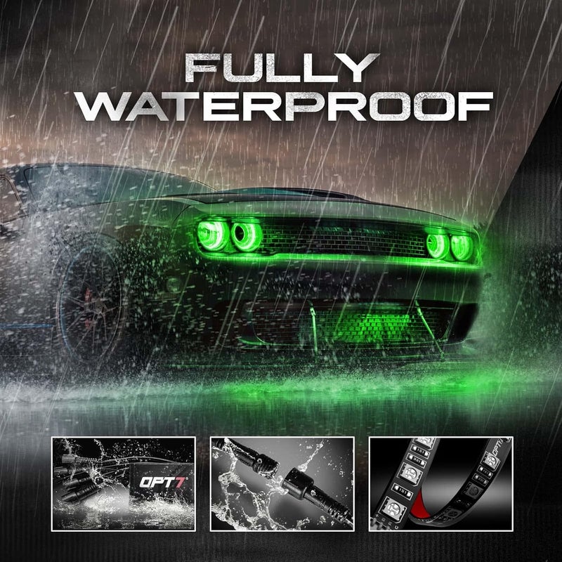 OPT7 Aura Halo Lights DRL for 2008-2023 Dodge Challenger with Remote Control, RGB Multicolor LED Neon Lighting Kit, Demon Eye, Angel Eye, Headlight Accessories, Easy Installation, Car Decor Assemblies - Image 4