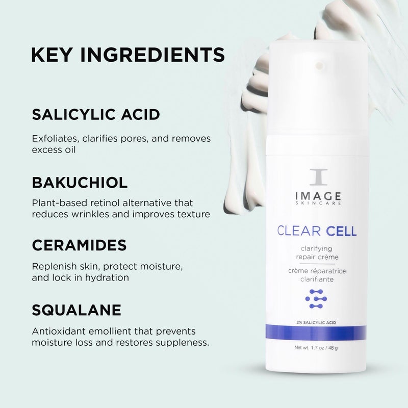 IMAGE Skincare, CLEAR CELL Clarifying Repair CrÃ¨me, Facial Night Cream Gel Moisturizer for Oily Prone Skin, 1.7 oz - Image 4