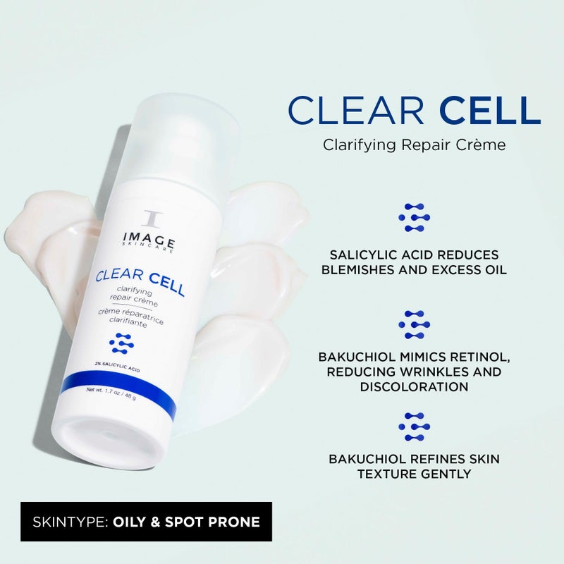 IMAGE Skincare, CLEAR CELL Clarifying Repair CrÃ¨me, Facial Night Cream Gel Moisturizer for Oily Prone Skin, 1.7 oz - Image 2