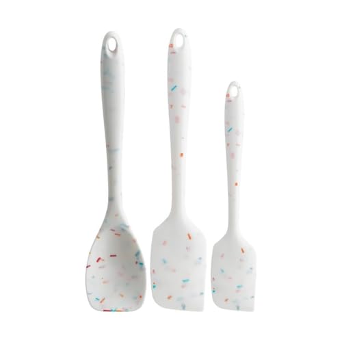 Trudeau Confetti Silicone Utensil Set – 11" Spatula, 11" Spoonula & 8" Small – Reinforced hybrid flexible silicone, BPA-free, heat resistant to 428°F, ergonomic & dishwasher safe. - Image 1