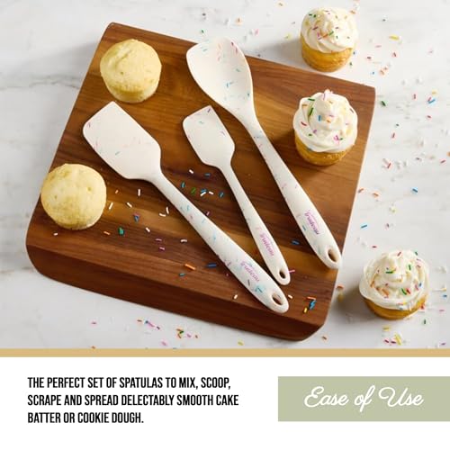 Trudeau Confetti Silicone Utensil Set – 11" Spatula, 11" Spoonula & 8" Small – Reinforced hybrid flexible silicone, BPA-free, heat resistant to 428°F, ergonomic & dishwasher safe. - Image 2