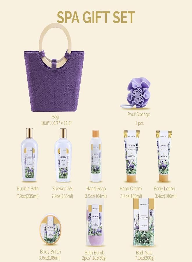 spa luxetique Spa Luxetique Gift Baskets for Women, Spa Gifts for Women - 10pcs Lavender Bath Gifts with Bath Bomb, Body Lotion, Bubble Bath, Relaxing Spa Baskets for Women Gifft, Birthday Gifts for Women Mom  - Image 2
