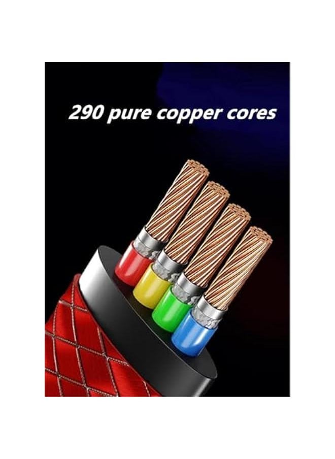 Generic 3 in 1 USB Charger Cables Ultra-Fast 200W Braided Nylon Charging Cable, Universal Multiple Ports Charging Cord with Type-C, Micro USB and IP Port for Cell Phones and More-1.3 M  - Image 4
