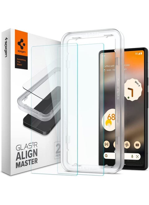 Glastr Align Master Screen Protector Premium Tempered Glass for Google Pixel 6a - Case Friendly - 2 Pack