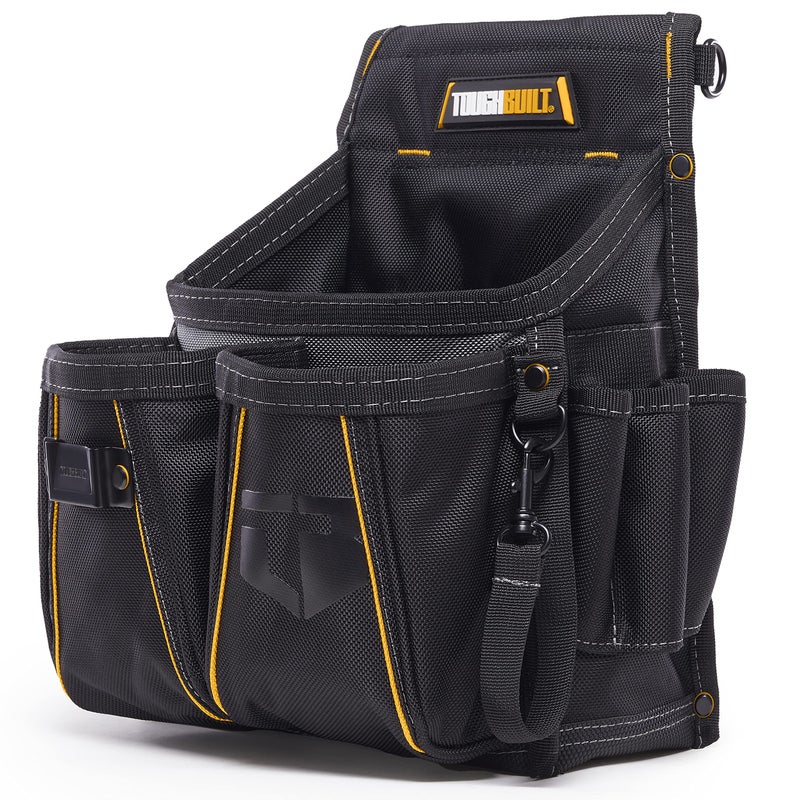 ToughBuilt â€“ Electrician Pouch, Heavy-Duty Tool Pouch, 13 Pockets and Loops, Tape Measure Clip, and Reinforced 1680D Fabric for Electricians, and Professional Jobsite Organization (TB-314-2) - Image 4