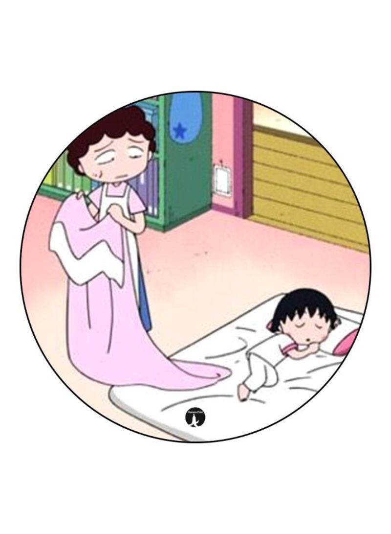 The Anime Chibi Maruko Chan Printed Mouse Pad  k/White/Yellow
