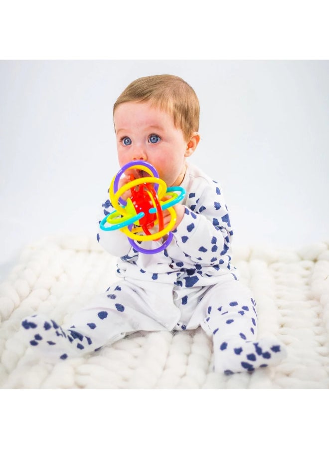 Nuby Lots of Loops Teether Toy, Multi-Texture Baby Teething Ring for Gum Relief, Easy Hold Sensory Development Toy for Infants and Toddlers, Assorted - Image 4