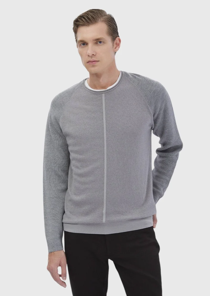 Ramsey Grey Knitwear Sweatshirt