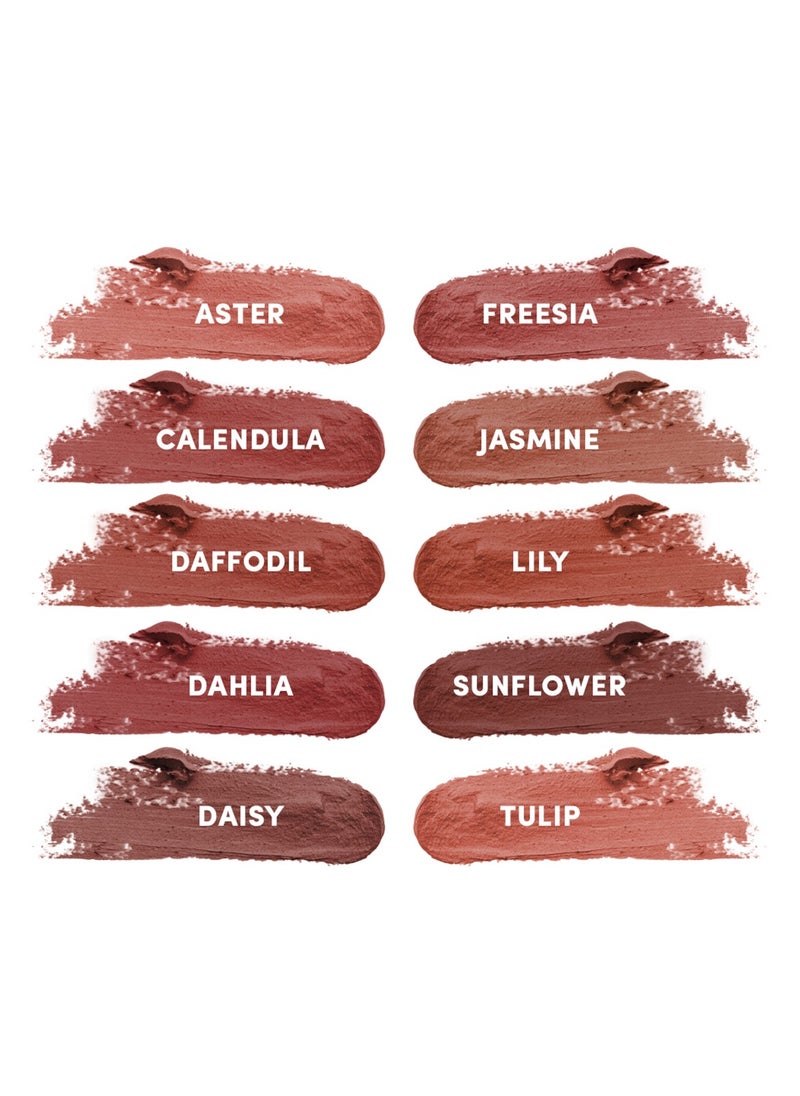 Siella Beauty Calendula Flower Power Matte Lipstick, Upto 10hr Long Lasting Lipstick, Made In italy  - Image 2