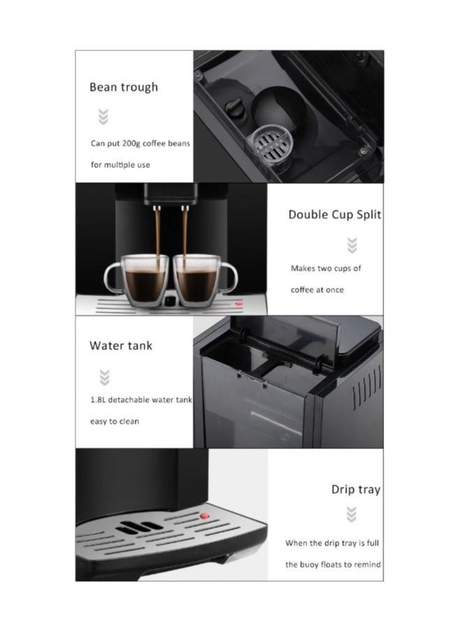 ecoffee - automatic coffee maker, 19 bar espresso coffee maker with coffee grinders and LCD touch screen 1200 W - Image 1