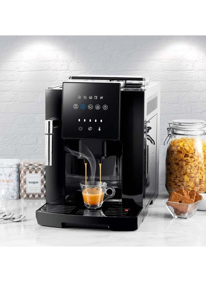 ecoffee - automatic coffee maker, 19 bar espresso coffee maker with coffee grinders and LCD touch screen 1200 W - Image 1