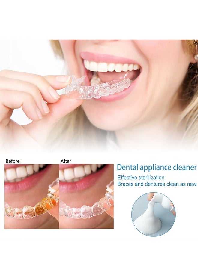 EELHOE - Dental Appliance Cleaner, Denture Cleaning Foam Aligner Retainer Cleaning Foam for Night Mouth Guard False Teeth Cleaning 60ml - Image 1