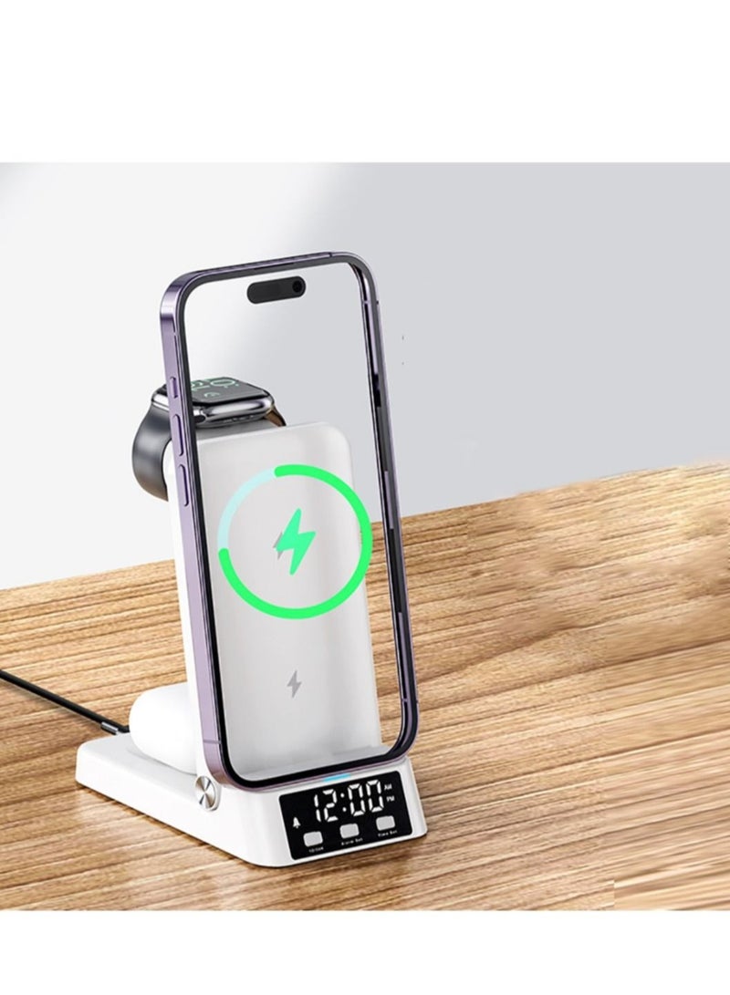 Captaintech 3-in-1 Wireless Charger ,25W with Clock Alarm Clock ,Multifunctional Desktop Folding Wireless Quick Charge Base - Image 5