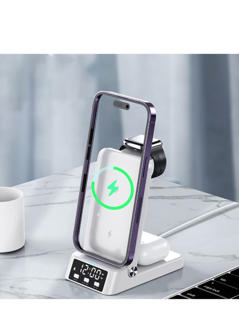 Captaintech 3-in-1 Wireless Charger ,25W with Clock Alarm Clock ,Multifunctional Desktop Folding Wireless Quick Charge Base - Image 4