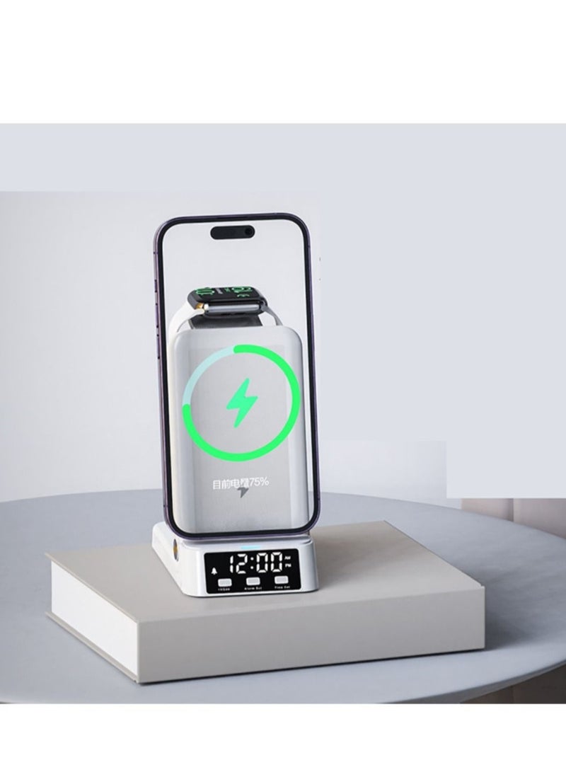 Captaintech 3-in-1 Wireless Charger ,25W with Clock Alarm Clock ,Multifunctional Desktop Folding Wireless Quick Charge Base - Image 2