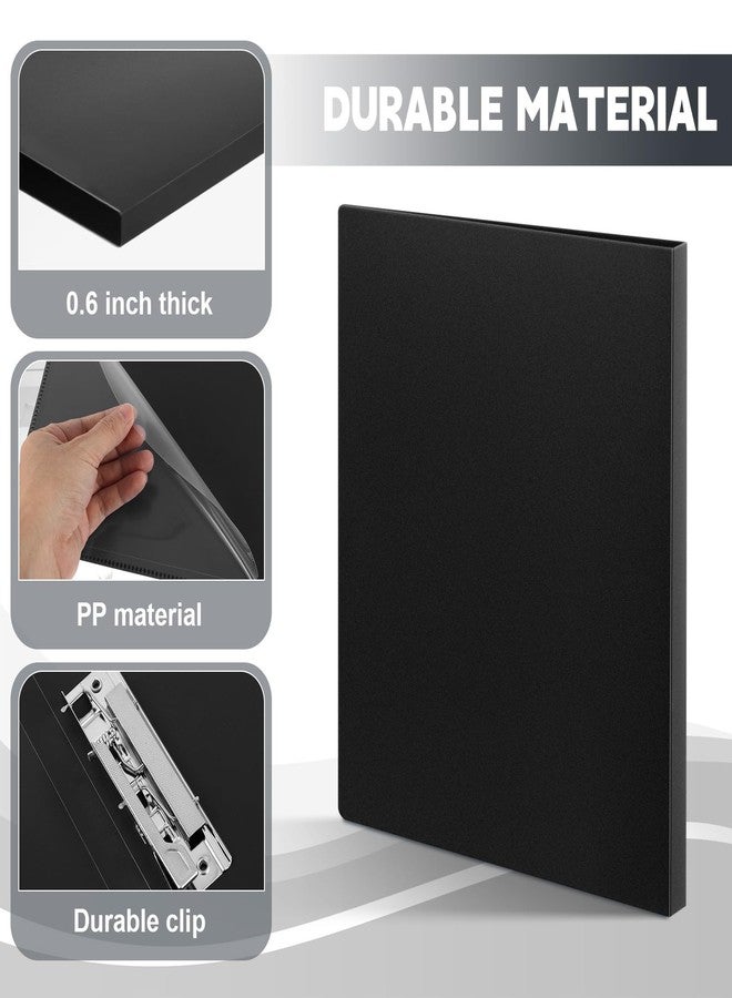 تيلينغ مجموعة من 12 مجلدًا بدون حلقات من تيلينج، مقاس 8.5 × 11 بوصة، مزودة بجيب، ومشبك معدني مرن، وأغطية بلاستيكية، و100 صفحة بحجم الرسائل، مناسبة للعمل والدراسة (أسود). - Image 3