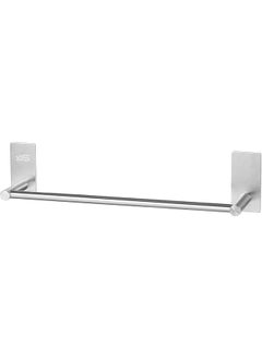 JS JS Stainless Steel Towel Holder, Self Adhesive No Drill Towel Rack, Wall Mounted Hand Towel Bar for Bathroom and Kitchen, 40 cm / 15.75 Inch, Sliver  - Image 1