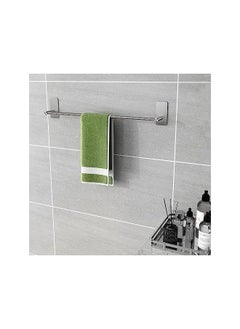 JS JS Stainless Steel Towel Holder, Self Adhesive No Drill Towel Rack, Wall Mounted Hand Towel Bar for Bathroom and Kitchen, 40 cm / 15.75 Inch, Sliver  - Image 2
