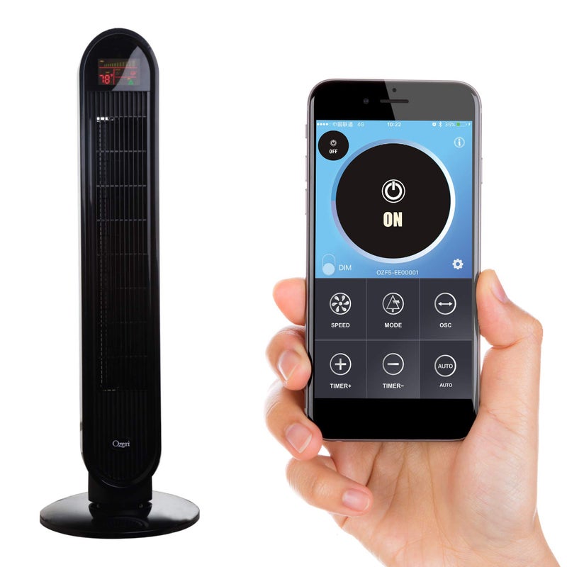 Ozeri Ozeri 360 Oscillation Tower Fan with Bluetooth and MicroBlade Noise Reduction Technology 