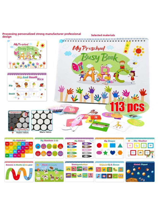 Generic - Custom Processing Quiet Book Kids Busy Book Hook And Loop Repeated Sticker Book Children's Early Education Flip Book-Color:The Quiet Book - Image 1