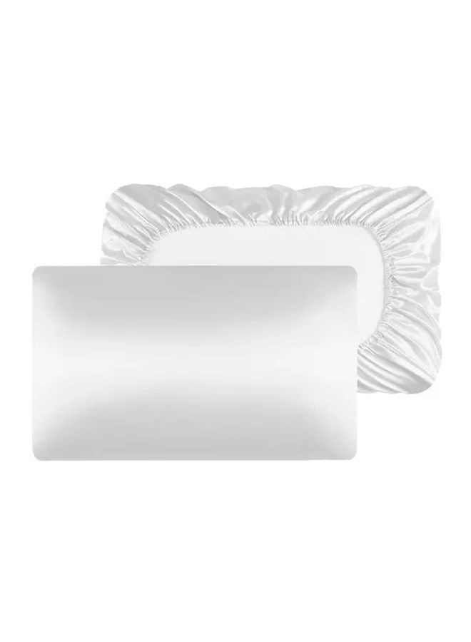 Silvery Grey Queen Size Ruffled Pillowcase with Hidden Zipper Pocket for Bedding and Decor - Image 2