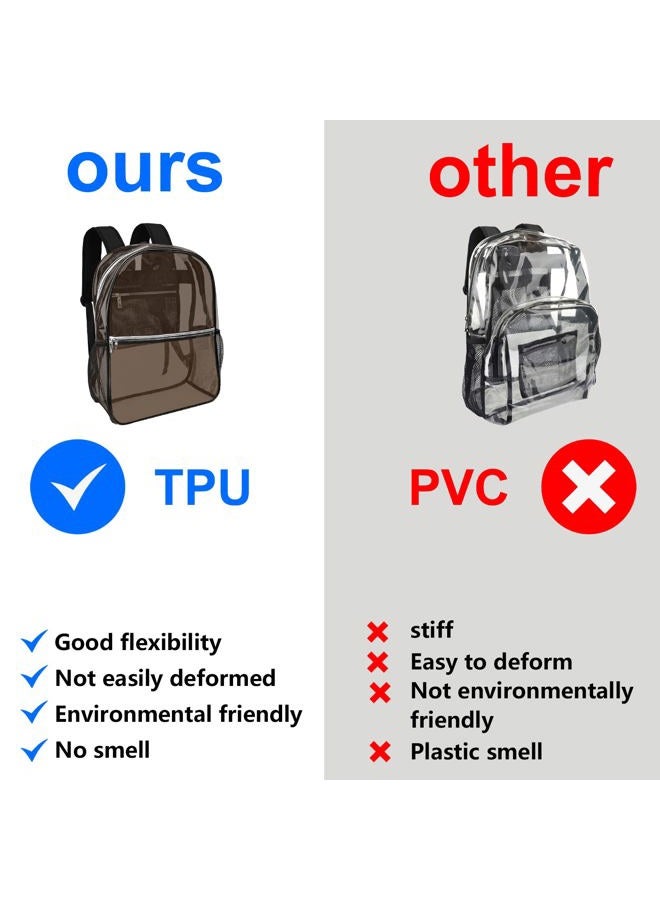 Neurora Clear Backpack Heavy Duty TPU Transparent Backpack for Sports,Work,Security Travel.…, Black, Large, Fashion - Image 4