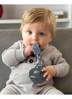 Malarkey Kids Malarkey Kids Baby Teething Toy for Babies 0-12 Months teether Pain Relief Toy with Clip Set Neutral Shower Gift for Boys and Girls Soft Safe BPA-Free Silicone Natural Organic (Baby Shark, Pack of 1)  - Image 2
