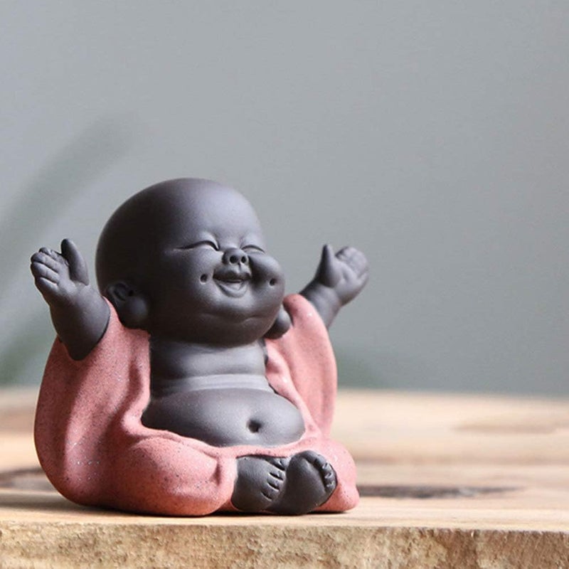 klarako Buddha Statues Laughing Buddha Sitting Polystone Buddha Sculpture Feng Shui Good Fortune Health Buddha Statue for Office Home - Image 4