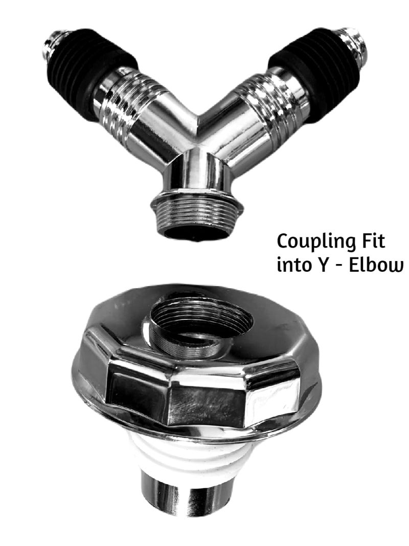 Dayish Anti Overflow Water Floor Drain with Easy Connector for Washing Machine Outlet Pipe, Deodorant Joint Elbow for Pipe - Silver (Y-Model, with Coupling) - Image 4