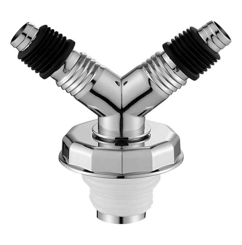 Dayish Anti Overflow Water Floor Drain with Easy Connector for Washing Machine Outlet Pipe, Deodorant Joint Elbow for Pipe - Silver (Y-Model, with Coupling) - Image 1