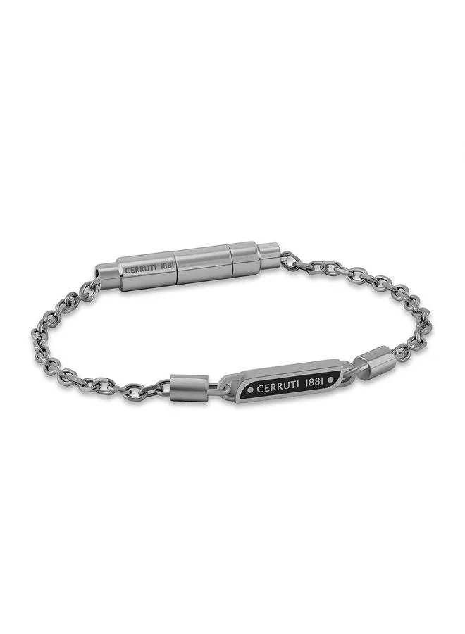 شيروتي 1881 Emiliano Gunmetal Stainless Steel Chain Bracelet for Men 180mm