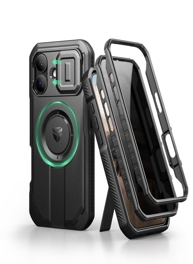 Dexnor for iPhone 17 Case with Slide Camera Cover & Adjustable Kickstand & Privacy Screen Protector, Compatible with MagSafe, Rugged Bumper Cases Heavy-duty Magnetic Protective Cover,Black - Image 1