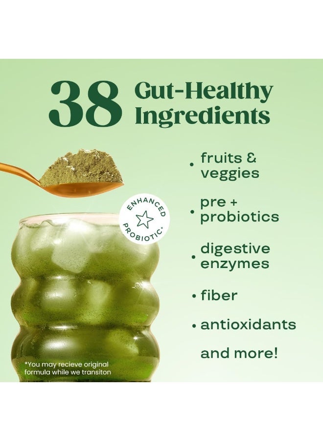 Bloom Nutrition Superfood Greens Powder, Digestive Enzymes with Probiotics and Prebiotics, Gut Health, Bloating Relief for Women, Chlorella, Green Juice Mix with Beet Root Powder, 30 SVG, Mango