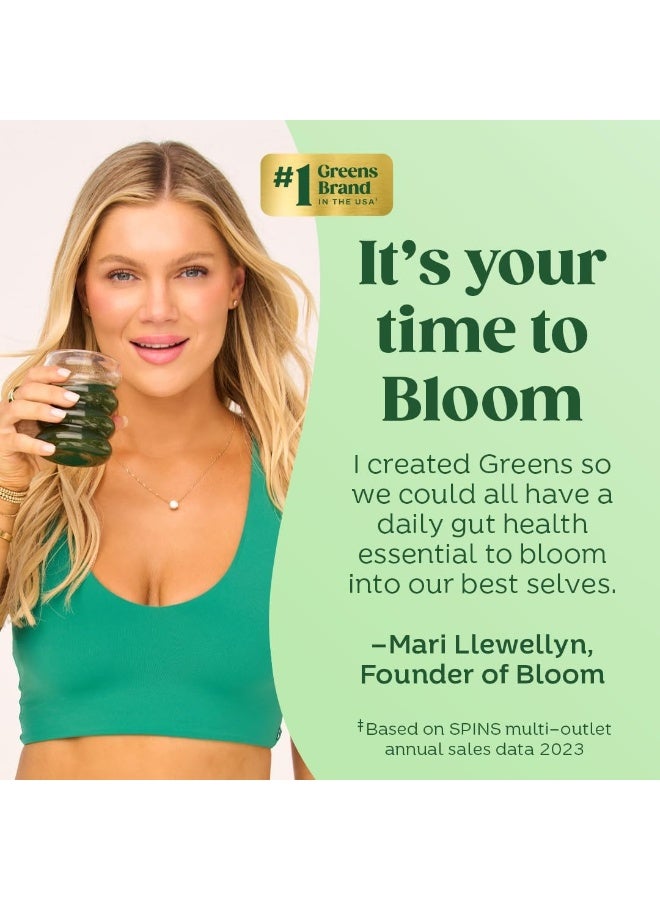 Bloom Nutrition Superfood Greens Powder, Digestive Enzymes with Probiotics and Prebiotics, Gut Health, Bloating Relief for Women, Chlorella, Green Juice Mix with Beet Root Powder, 30 SVG, Mango