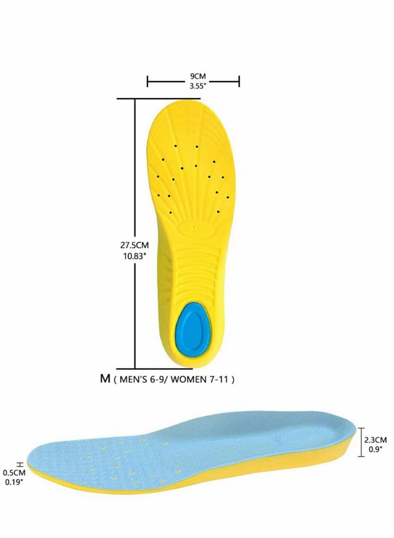 KASTWAVE Memory Foam Insoles, PU Orthotic Sport Insoles, Comfortable Breathable, Shock Absorption and Relieve Foot Pain, Plantar Fasciitis Arch Support Insoles (Men 38-42.5/ Women 37-42) - Image 2